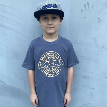 Dětské tričko Vasha "Bike Riding is a Beautiful Thing" Tmavomodré